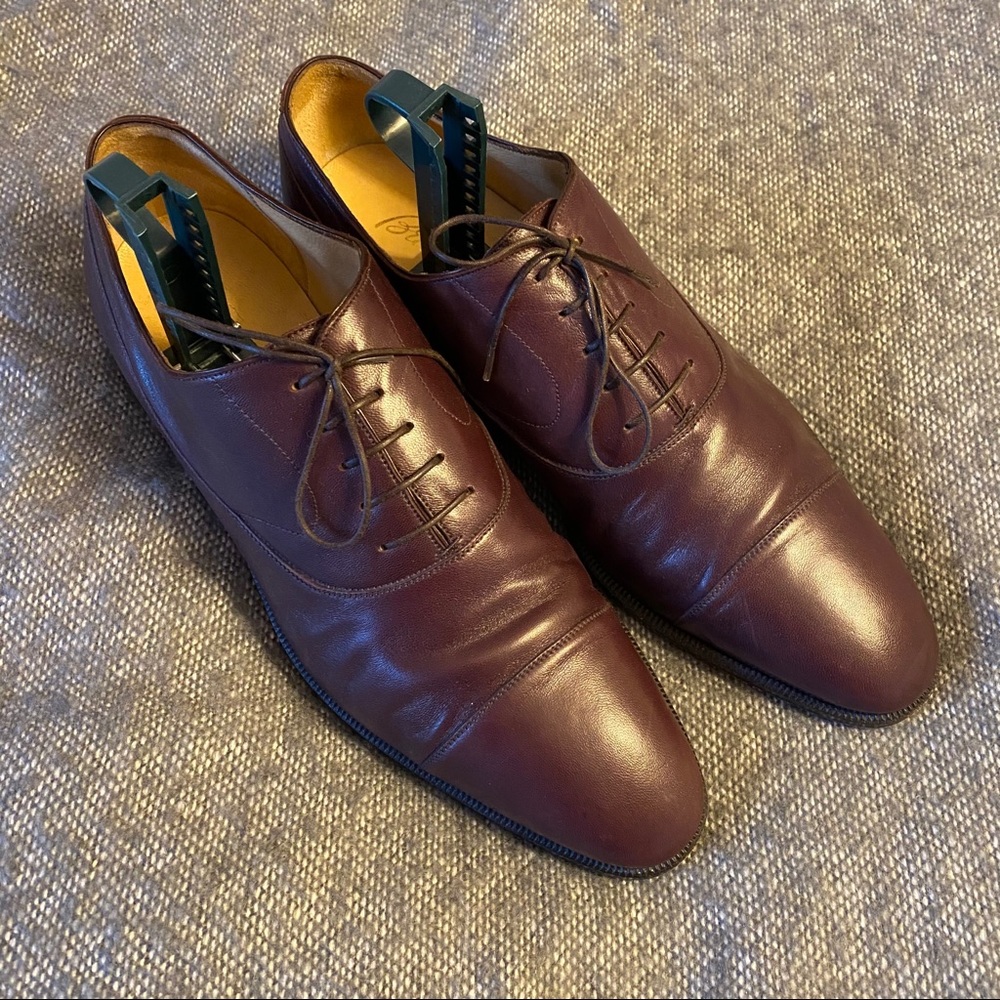 Brioni Wine/Oxblood Lace Up Derbies